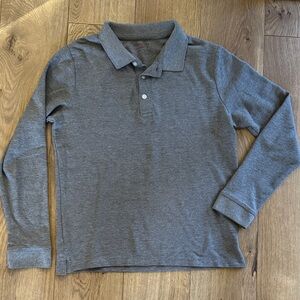 Monoprix Gray Long Sleeve Polo Shirt